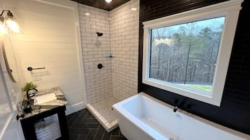 Bathtub, hair dryer, towels