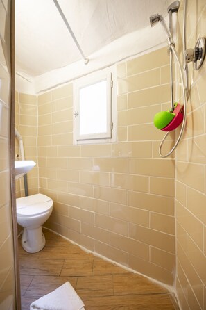 Dusche, Haartrockner, Bidet, Handtücher