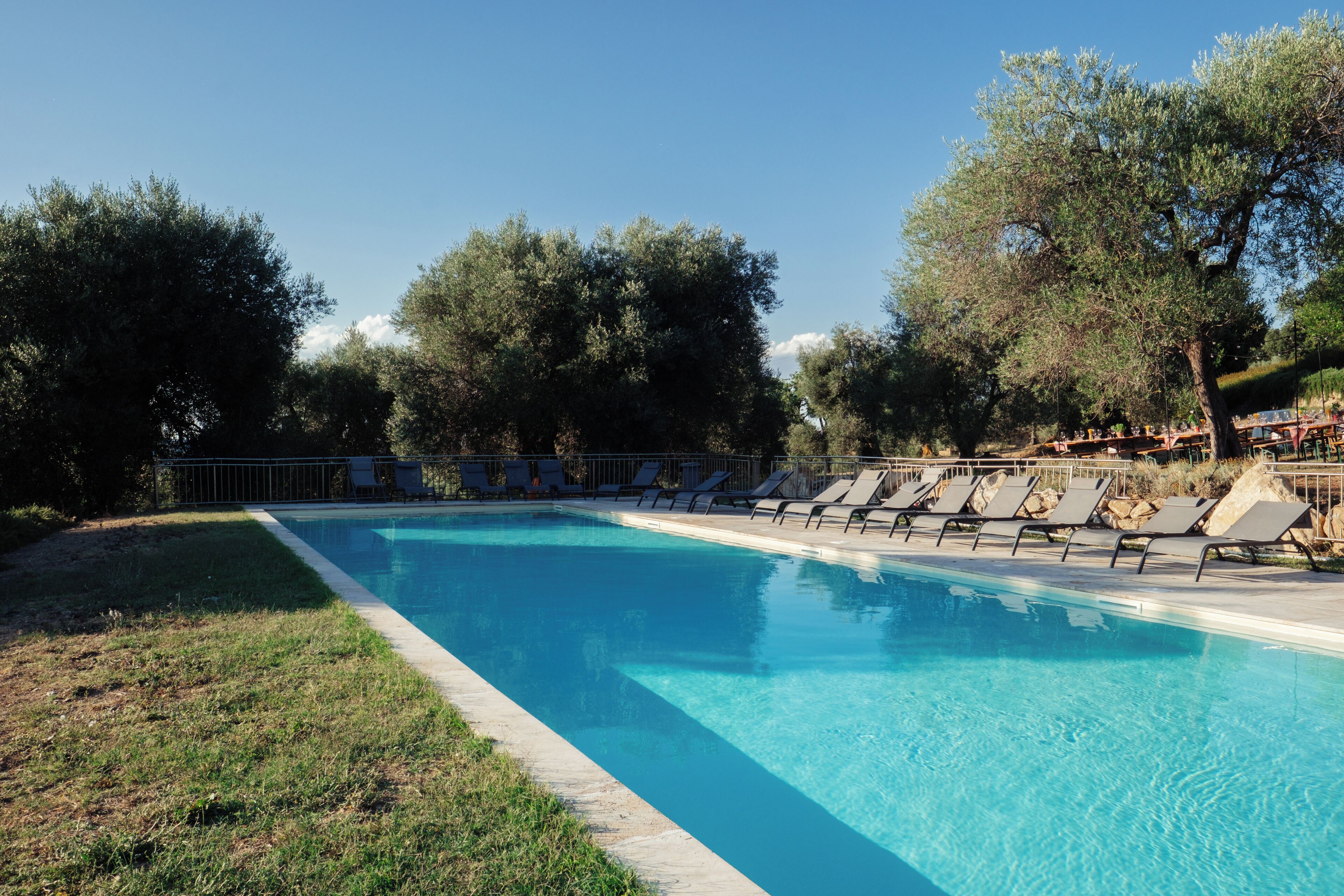 Seasonal outdoor pool, open 8:00 AM to 8:00 PM, sun loungers