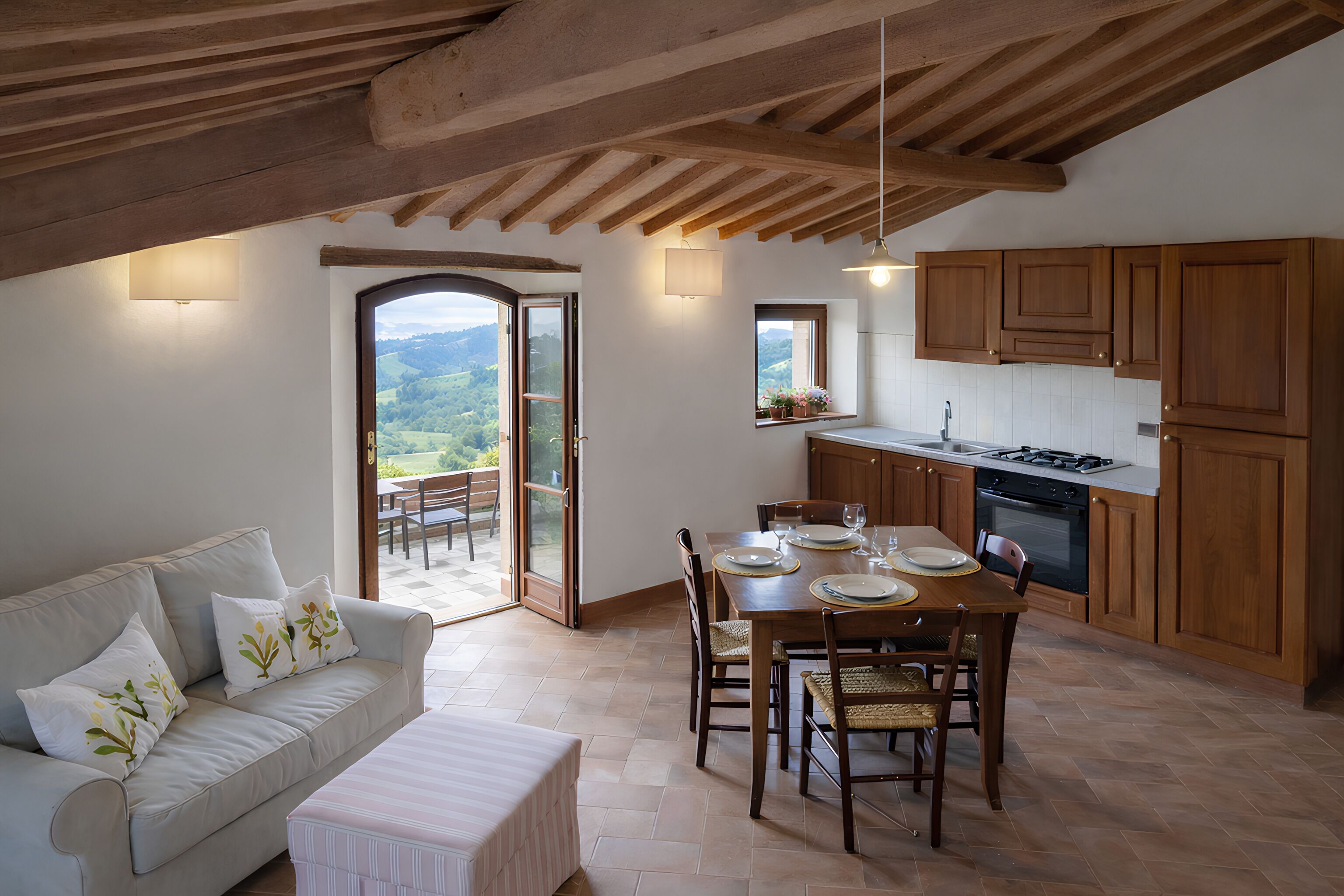 Familieleilighet, 1 soverom, aircondition, dalutsikt | Sengetøy av topp kvalitet, wi-fi (inkludert) og sengetøy