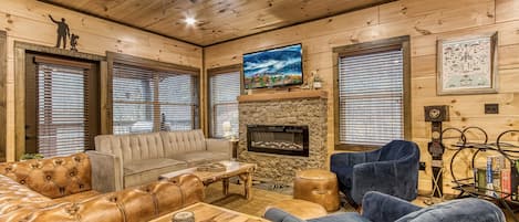 Smart TV, fireplace, video games