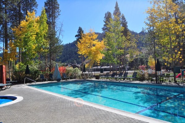 Outdoor pool, a heated pool