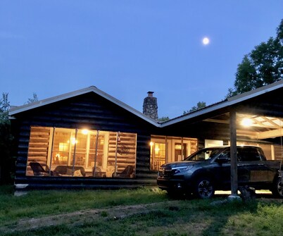 Changing leaves at Patten's Landing, our 83-year old restored river cabin!