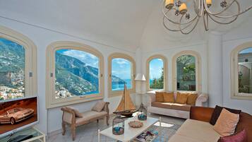 TV connectée, cheminée, lecteur de DVD, chaîne hi-fi