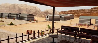 Glamping at wadi rum under the sun