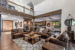 Smart TV, fireplace, video games, foosball