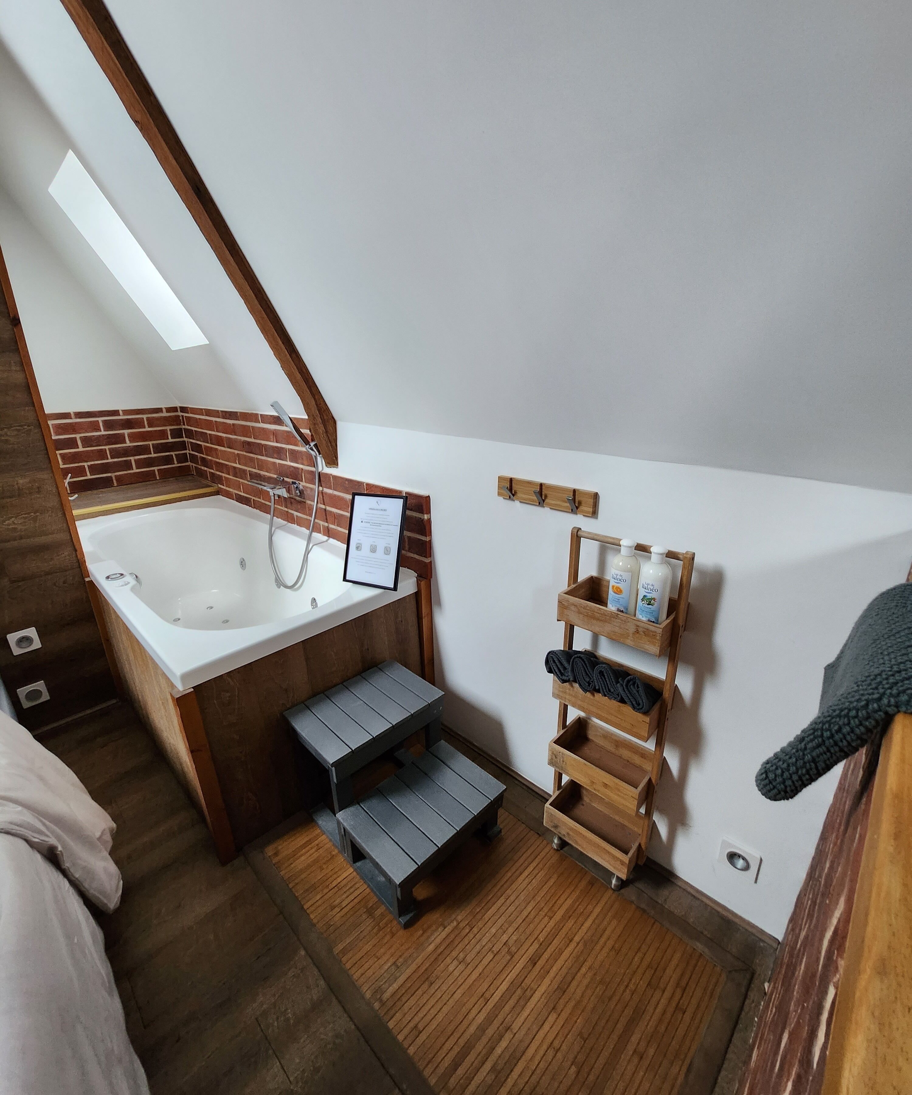 Vasca idromassaggio, asciugacapelli, asciugamani, sapone