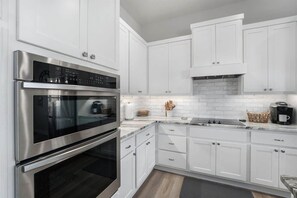 Fridge, microwave, oven, stovetop - Beachy Rockport Stay w Pool, Deck, Boat Parking (Rockport)