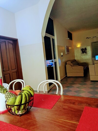 Beach and coconut trees