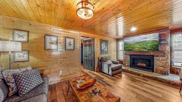 TV, fireplace, offices