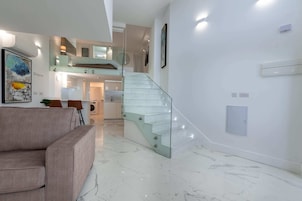 Basic Apartment, 1 Double Bed with Sofa bed, Sea View | Living area | TV