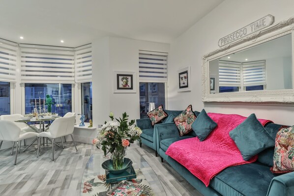 Apartment, 2 Queen Beds | Living area - The Monroe, Luxury for up to 4 Guests (Scarborough)