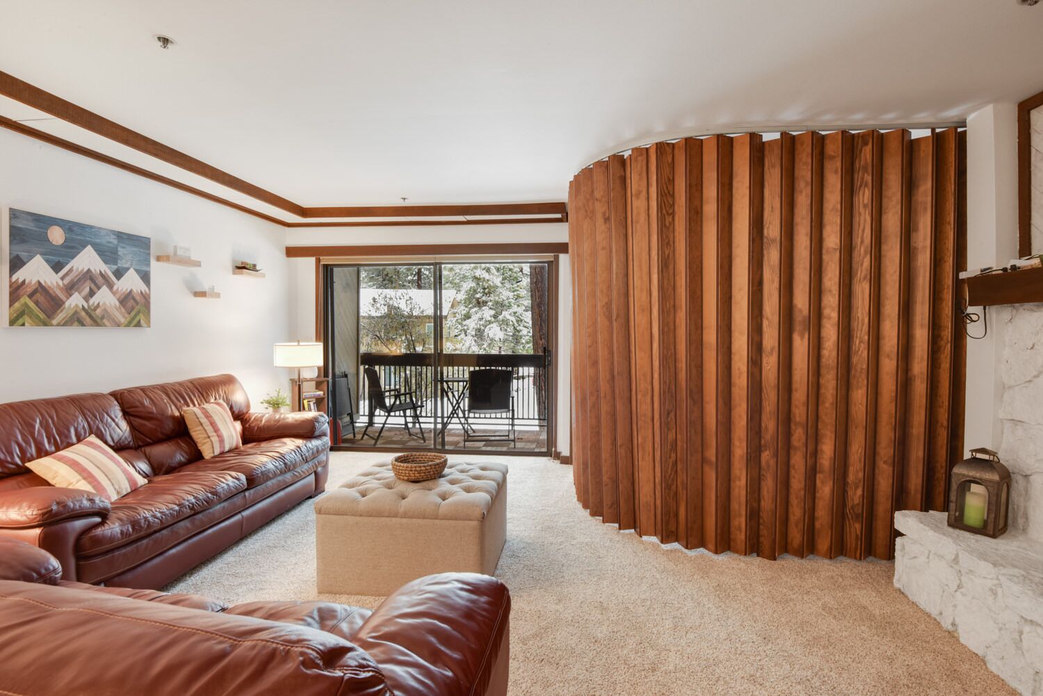 Condo, Multiple Beds, Balcony | Living area | 40-inch TV with digital channels, fireplace