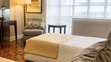 Hypo-allergenic bedding, individually furnished, desk, laptop workspace