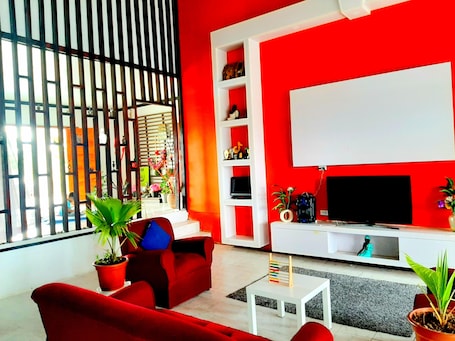 Interior. Master bedroom, Large bed, parking
