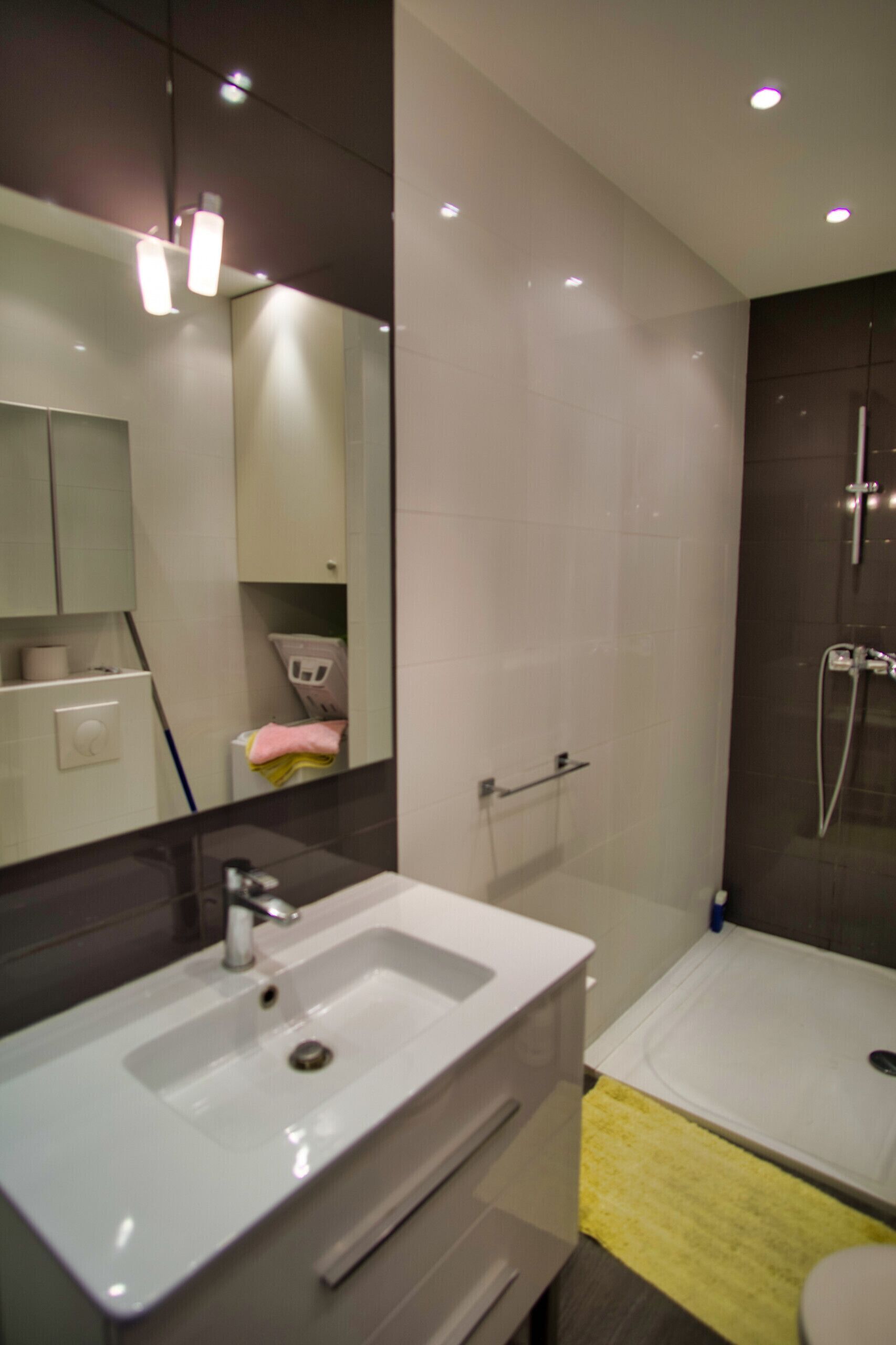 Douche, sèche-cheveux