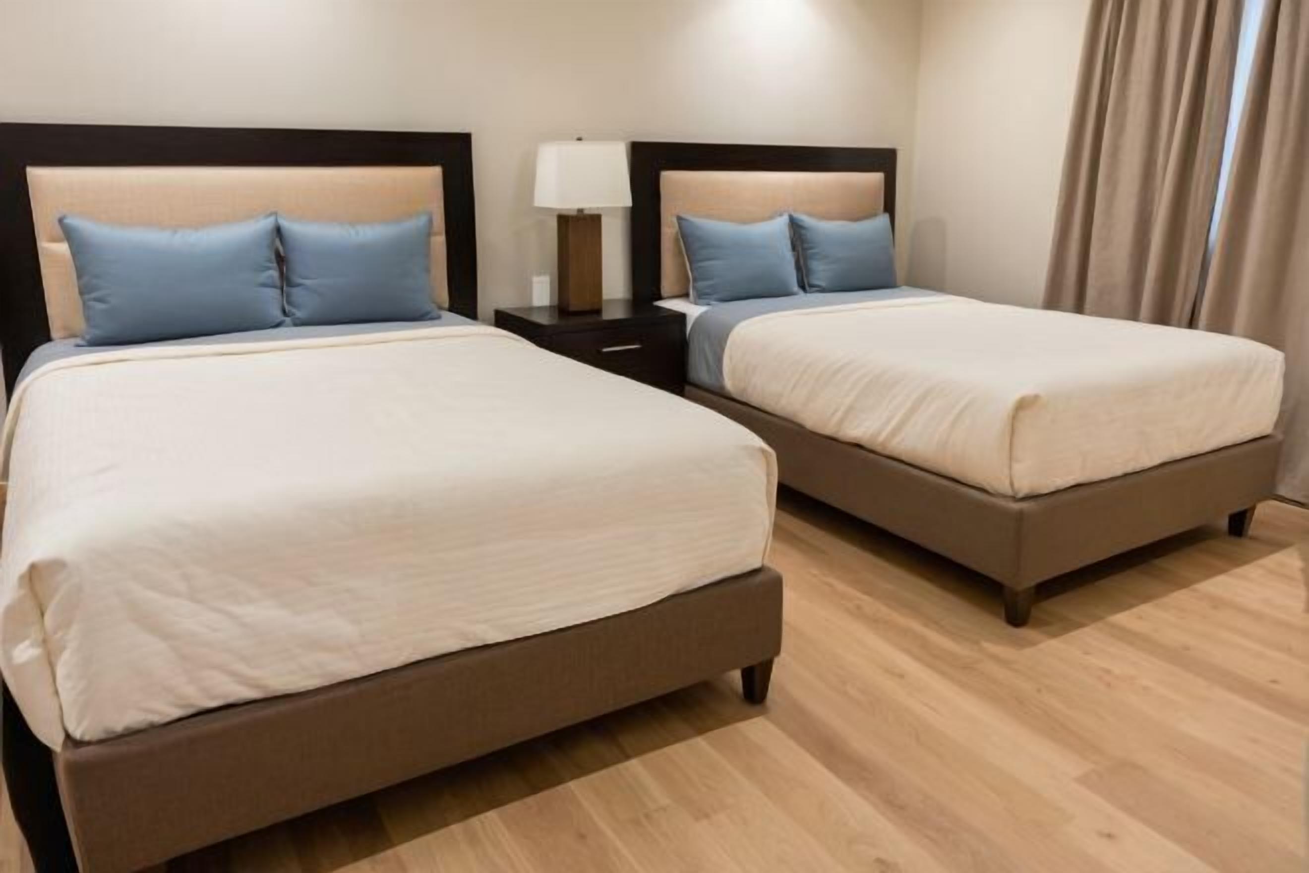 Premium bedding, memory foam beds, individually decorated