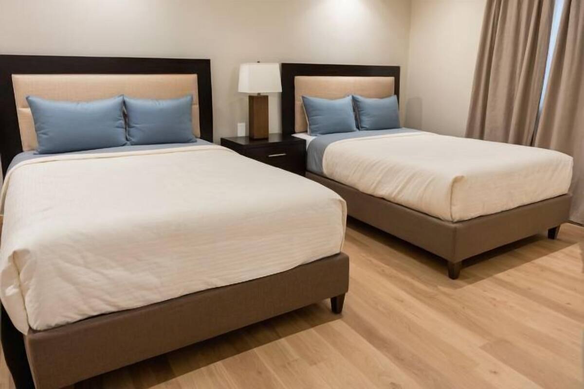 Premium bedding, memory foam beds, individually decorated