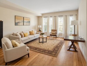 Apartment, 1 Bedroom | Living area | 55-inch Smart TV with digital channels, TV, Netflix - StaysPro - Cityscape Luxury Rental Homes in the Heart of Los Angeles (Los Angeles)