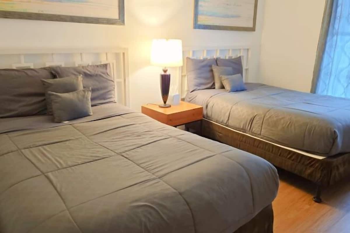 Premium bedding, memory foam beds, individually decorated