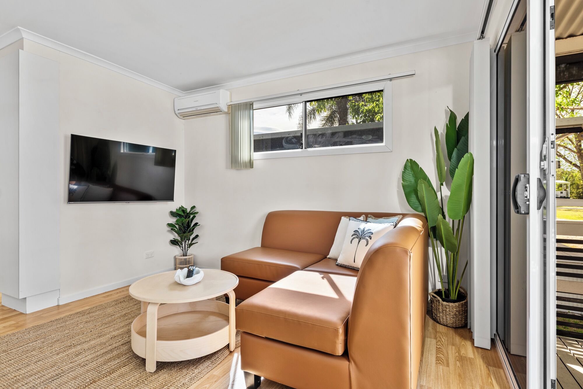 2 Bedroom Cabin | Living area | 1-inch TV with digital channels