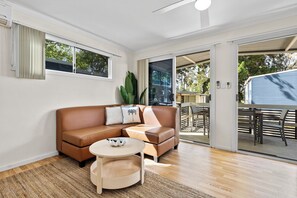 2 Bedroom Cabin | Living area | 1-inch TV with digital channels