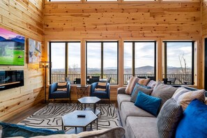 Televisión, chimenea y videojuegos 