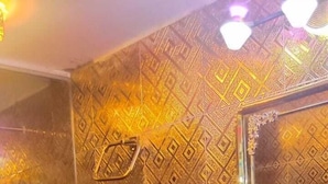 A bathroom with a shower, a sink, and a toilet. - Stunning 1-bed Apartment in Dhaka Close to Airport (Dhaka)