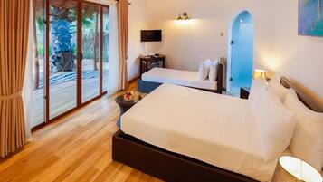 Kolmen hengen superior-huone | Egyptinpuuvillaiset lakanat, ylelliset vuodevaatteet