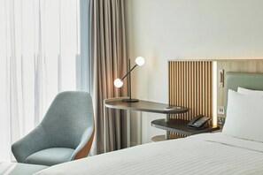 In-room safe, desk, laptop workspace, soundproofing