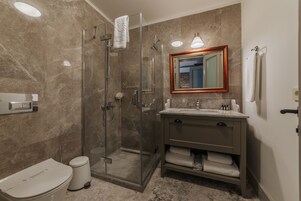 Classic Suite | Bathroom | Shower, hydromassage showerhead, free toiletries, hair dryer