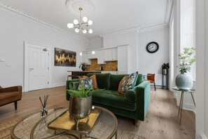 Luxury Apartment | Living area | 50-inch Smart TV with digital channels, TV