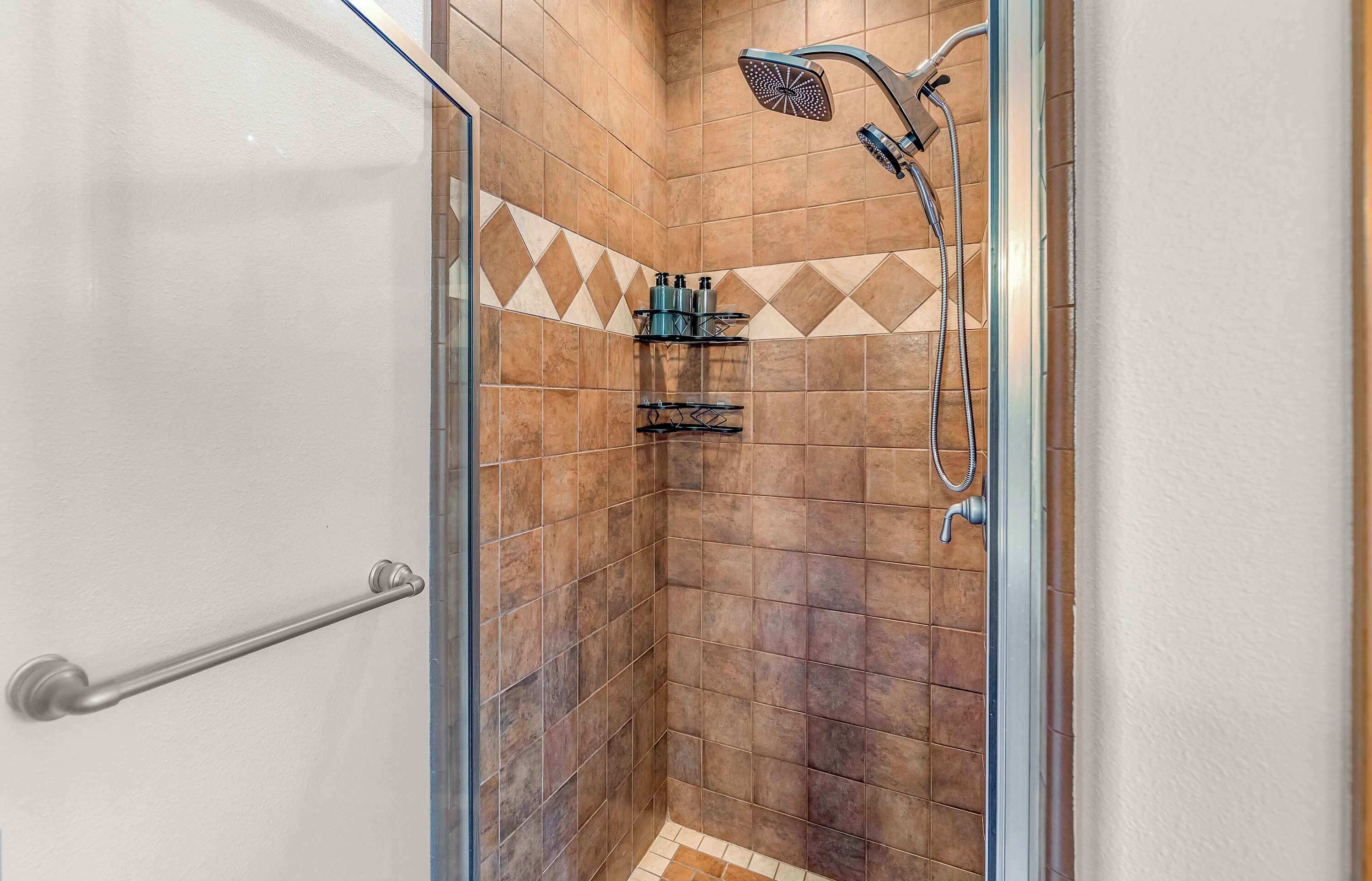 Cabin, Multiple Beds, Hot Tub, Mountain View (The Lodge on Oaxaco) | Bathroom | Jetted tub, hair dryer, towels