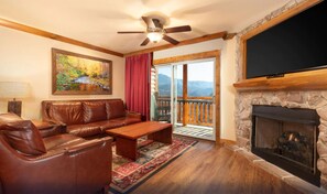 Smart TV, chimenea y reproductor de DVD 