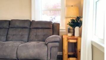 Smart TV, fireplace, DVD player