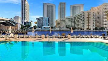 A rooftop pool