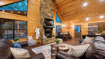 Smart TV, fireplace, video games