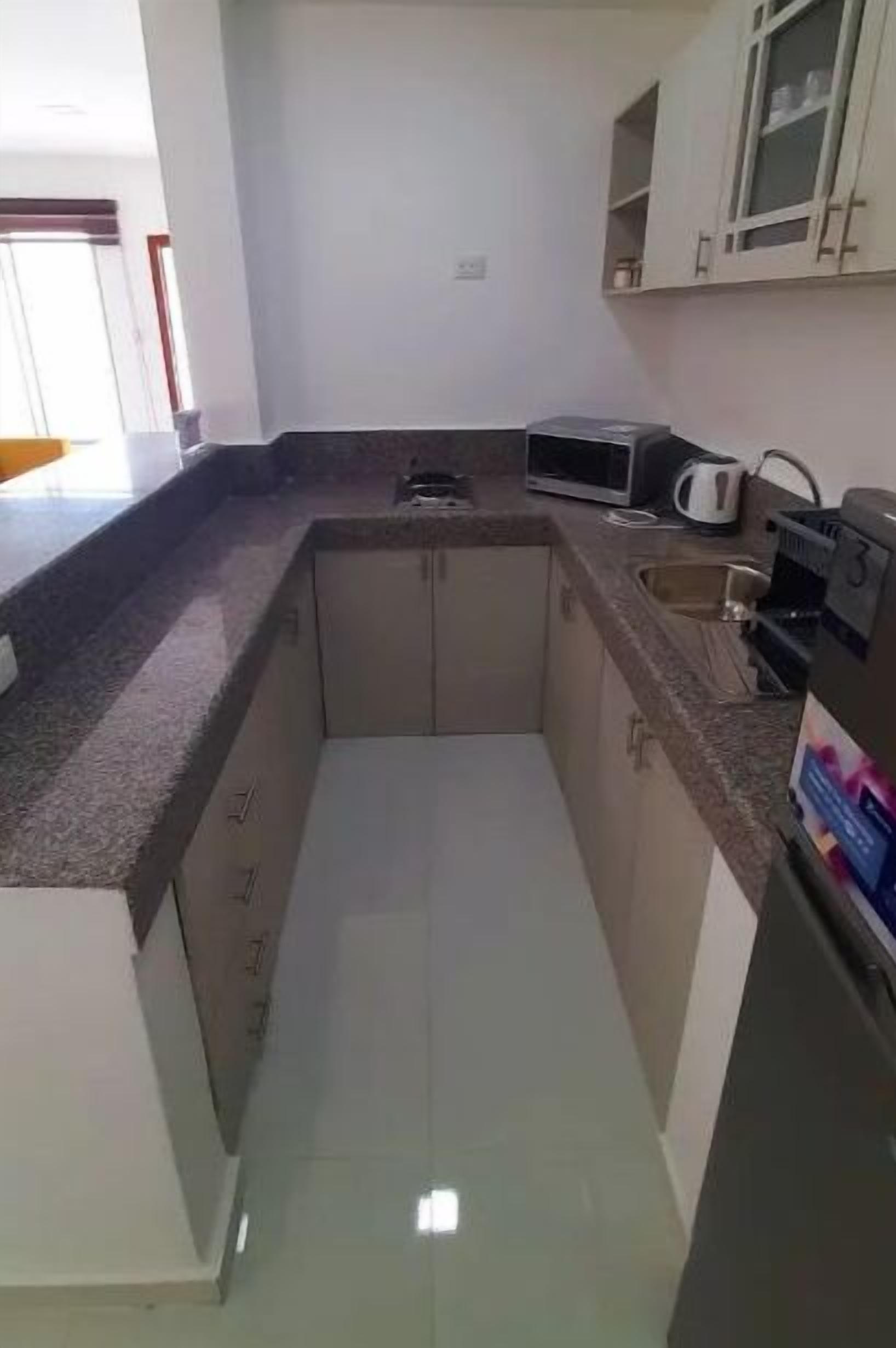 Fridge, microwave, dishwasher, blender