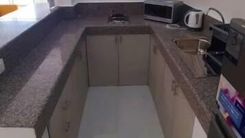 Fridge, microwave, dishwasher, blender