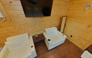 TV, fireplace, stereo - Beautiful Log cabin overlooking a meadow (Pipe Creek)