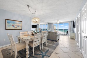 Enjoy ocean views from the comfortable sofa near the window, where you can watch the sunset or simply relax.