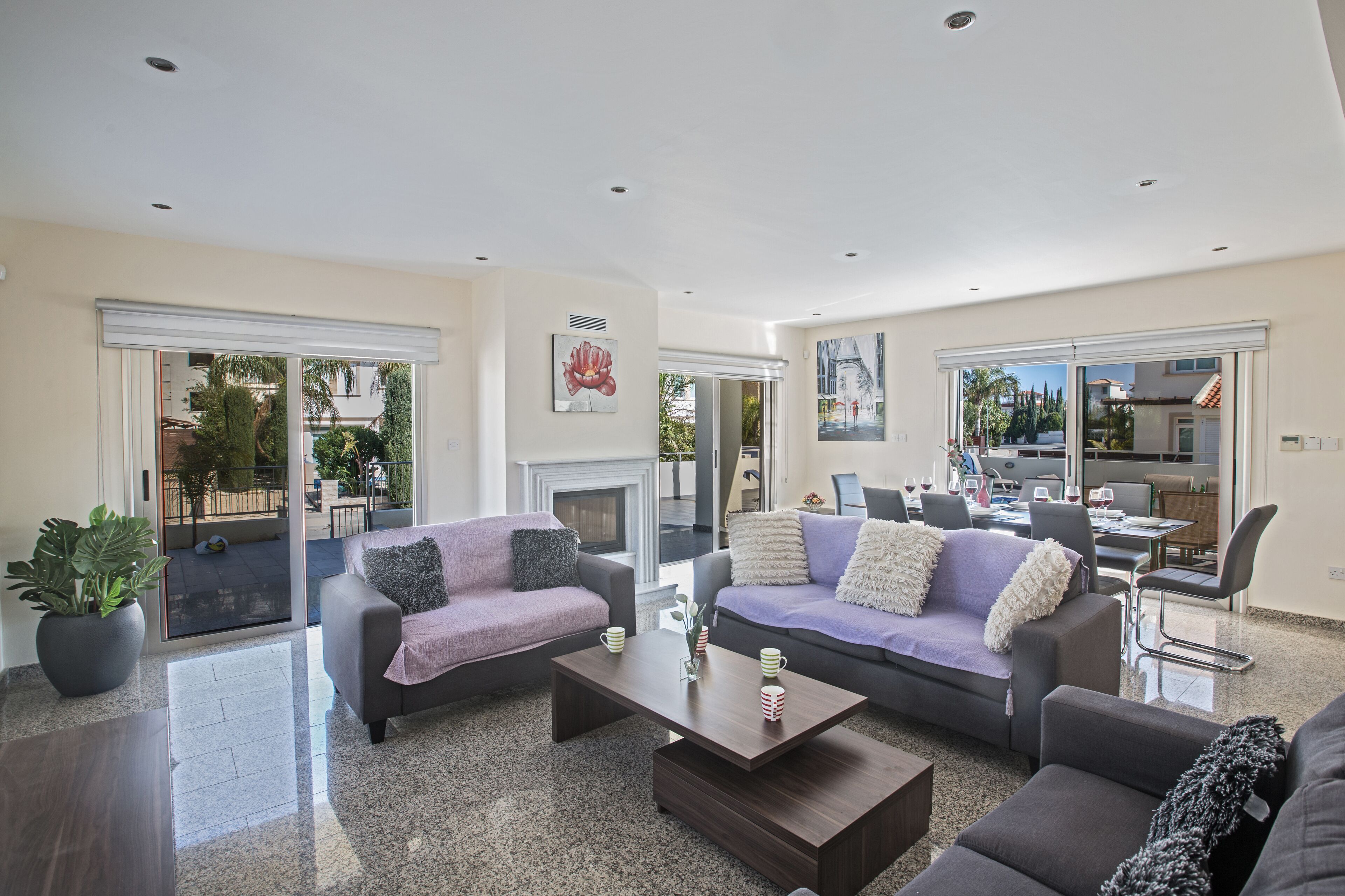 Villa, 4 chambres, piscine privée, vue jardin | Coin séjour