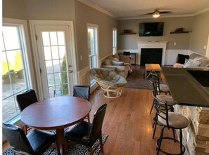 Smart TV, table football, books, music library