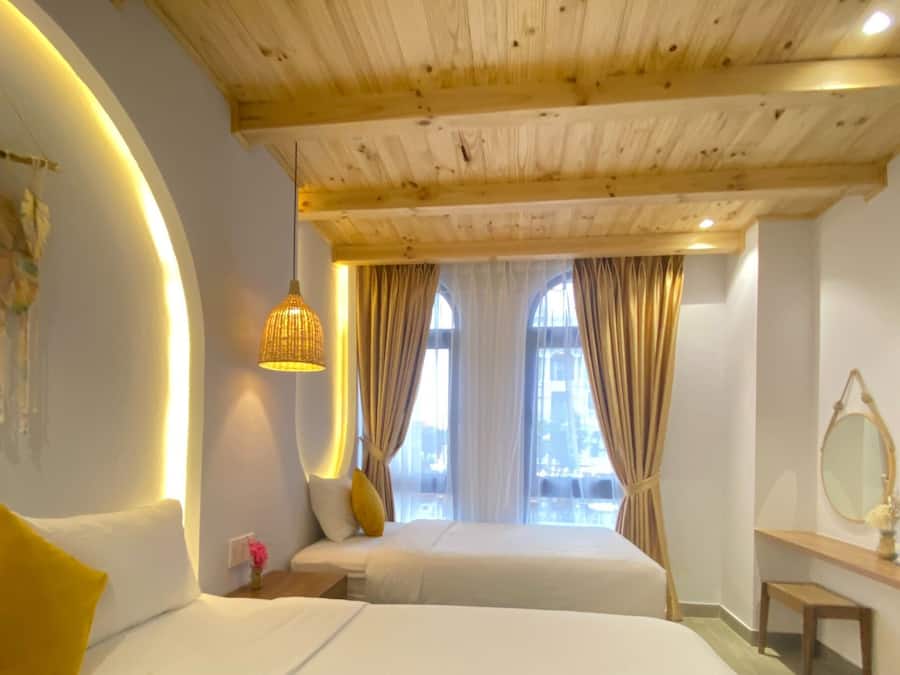 Pillow-top beds, individually decorated, desk, blackout curtains