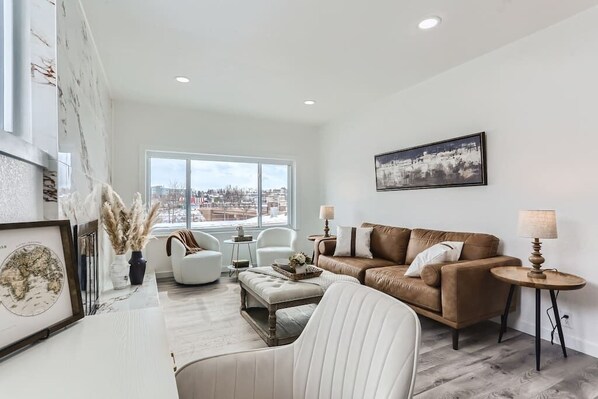 Smart TV, fireplace, foosball, offices