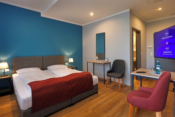 Standard Double Room | Premium bedding, soundproofing, iron/ironing board, free WiFi