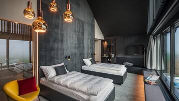 프리미엄 트윈룸, 금연, 산 전망 | 고급 침구, 오리/거위털 이불, 객실 내 금고, 각각 다른 스타일의 인테리어