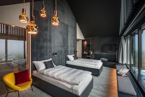 Chambre Premium avec lits jumeaux, non-fumeurs, vue montagne | Literie de qualité supérieure, couette en duvet d'oie