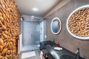 Douche, sèche-cheveux, serviettes fournies