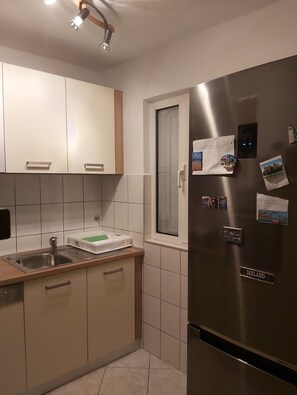Fridge, microwave, oven, stovetop - Apartments Branka - Two Bedroom Apartment with Terrace (Razanac)